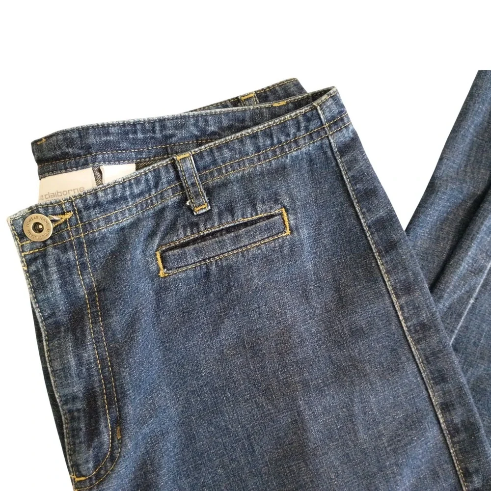Liz Claiborne Vintage Jeans Womens 14 Blue Denim High Rise Straight Leg‎ Y2K